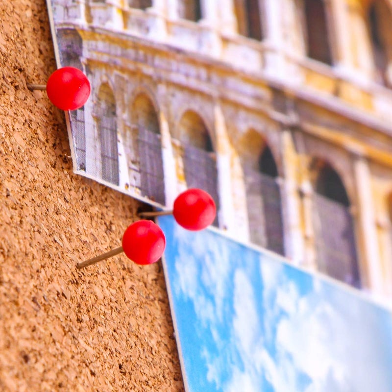 Yalis Push Pins Map Tacks 1/8-Inch Assorted Color Beads Head Map Marking Push Pins,500-count (Red) - Image 5